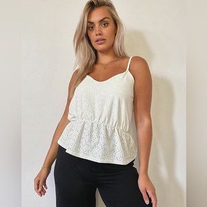 NWT Boohoo Broderie Anglaise Smock Camisole